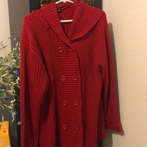 RED CABLE KNIT SWEATER/HOODIE
